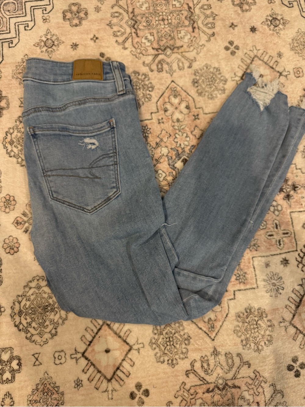 American Eagle Outfitters Light Blue Skinny Distressed Jeans